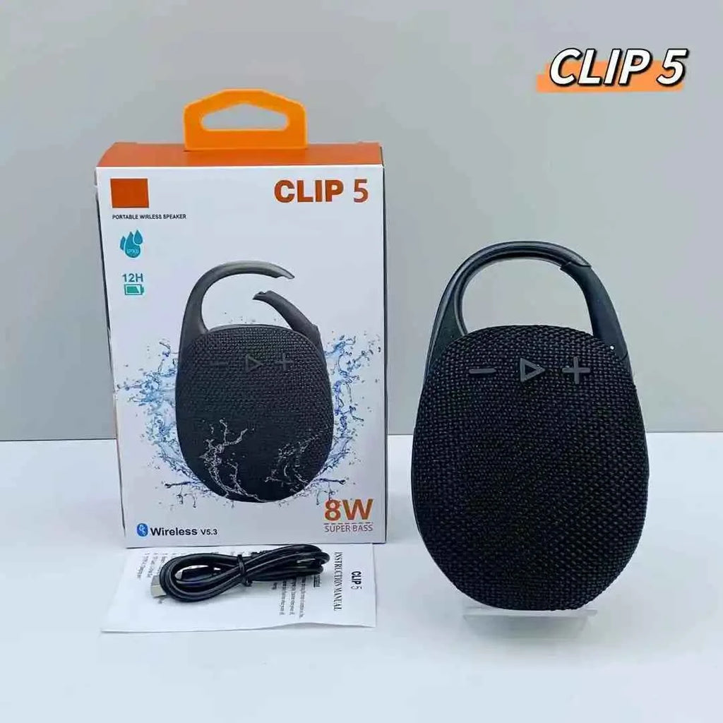 Clip5 Mini Portable Wireless BT Speaker 5W Bass Outdoor Sport Speaker Home Gift Clip4 Mini Boombox Speakers With Hook Black My Store