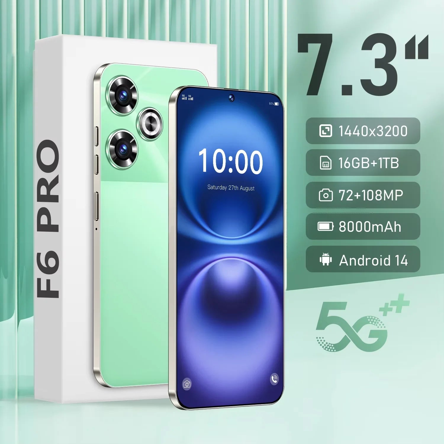 Tidesmit 5G Smartphone 16GB RAM 1TB AMOLED Display Unlocked Mobile Tidesmit