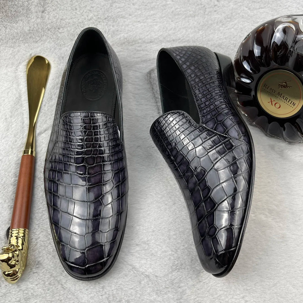 Genuine Alligator Skin Loafers High Quality Handmade Formal Shoes for Men Crocodile Leather Slip-on Casual Men's Shoes