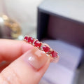 New Design OEM/ODM Luxury 925 Sterling Silver Gold-Plated Natural Ruby Ring for Women Anniversary