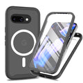 360 Full Body Protective Cover for Google Pixel 8A 9A 8 9 Pro XL PC PU Leather Screen Protector Wireless Charging Compatible Black OPP Bag Tidesmit