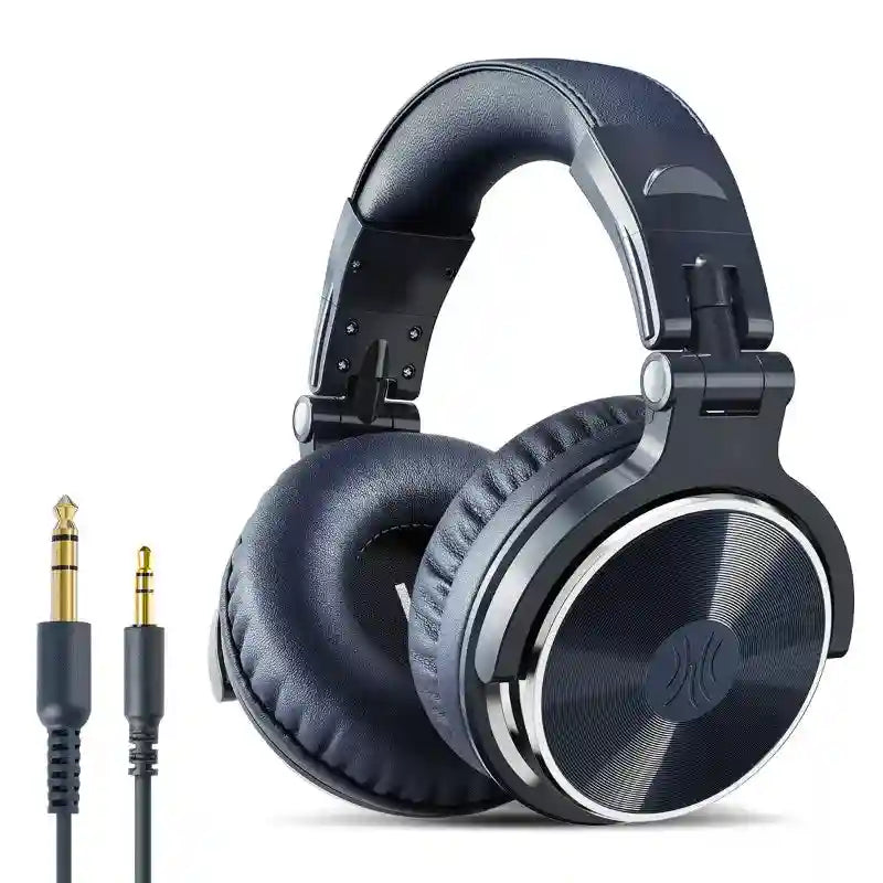 Wired Studio Monitor Headphones - Over-Ear DJ Mic Black Tidesmit