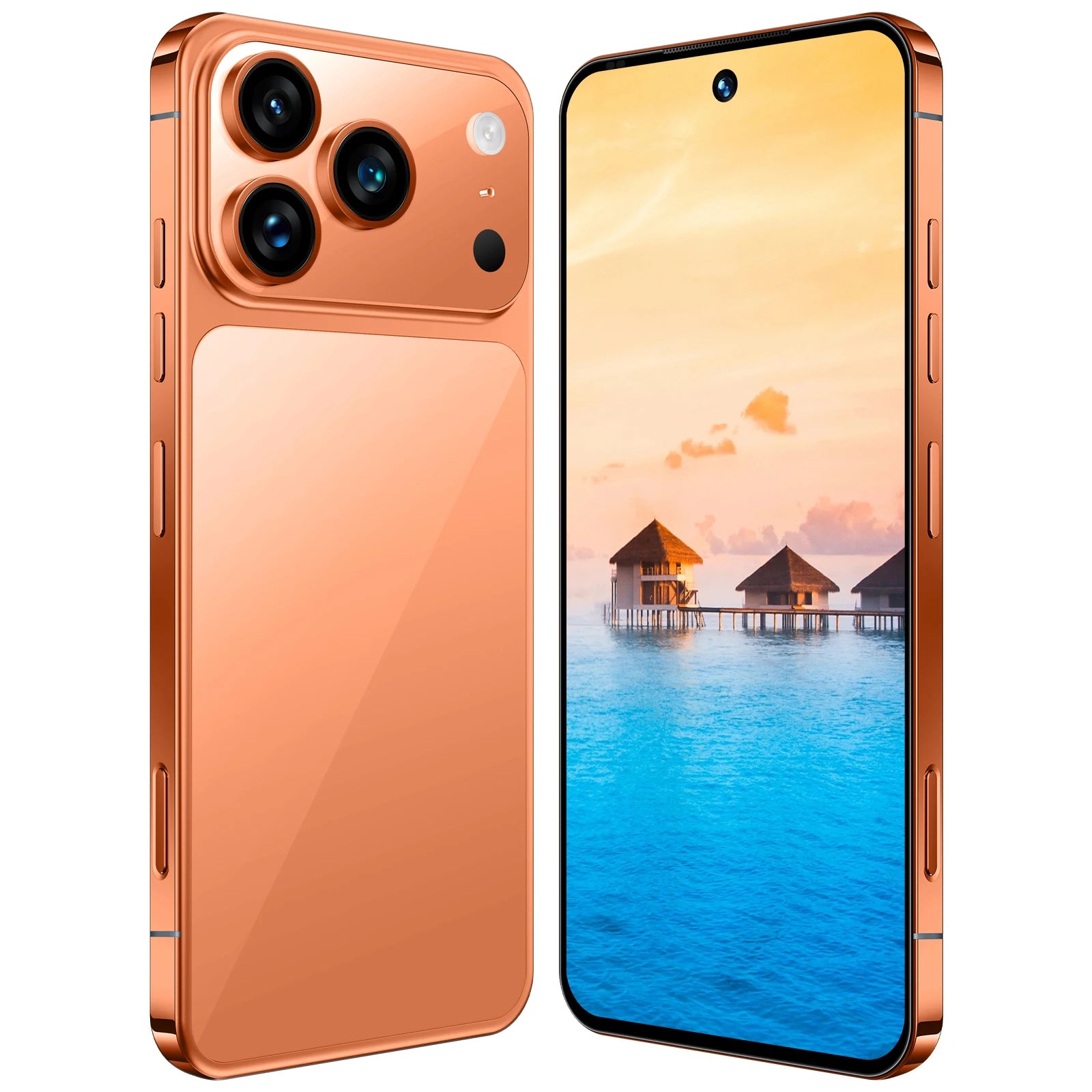 Tidesmit 17 Pro Max 5G smartphone in orange with 1TB storage 7.3inch screen 8000mAh battery and 108MP camera