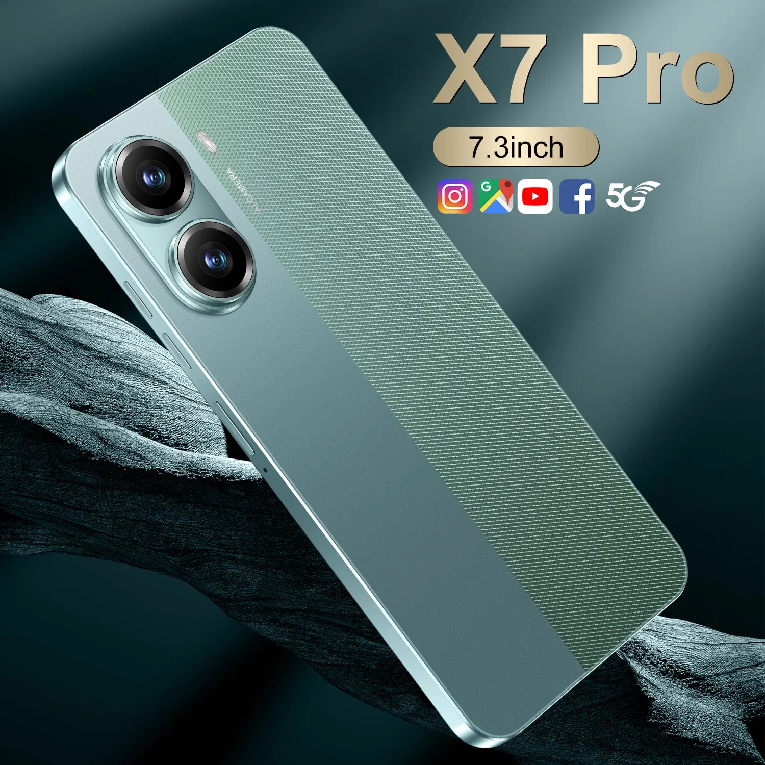 Tidesmit 5G Smartphone, 7.3-Inch HD Display, 16GB RAM, 1TB Storage Green 16g 1TB Tidesmit