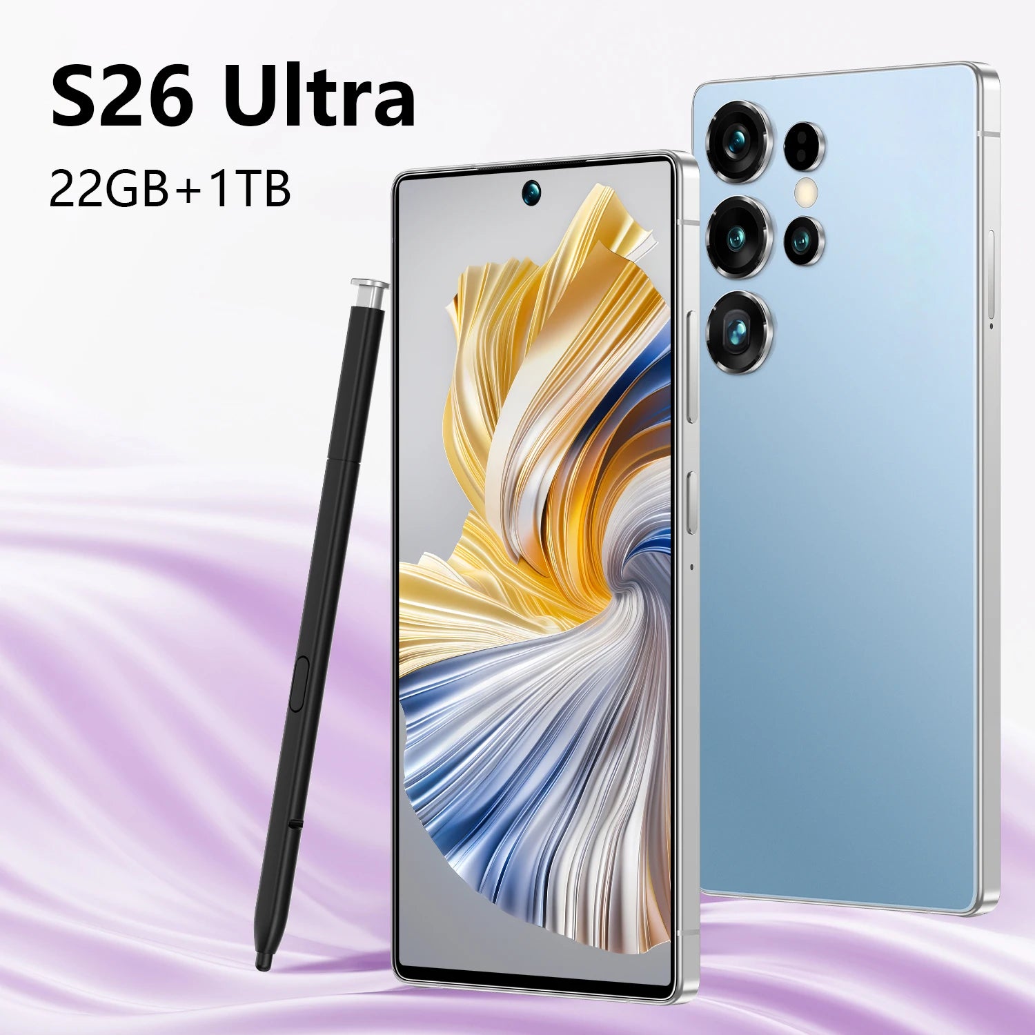 S26 Ultra 5G Android smartphone with 1TB storage and 22GB RAM, unlocked high-performance mobile phone display