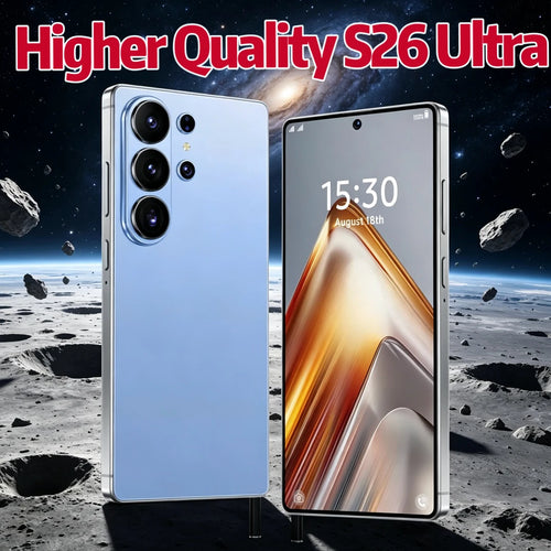 Tidesmit S26 Ultra 5G smartphone with 7.7 inch screen, 22GB RAM, 2TB storage, Android 15, and S-Pen, unlocked.