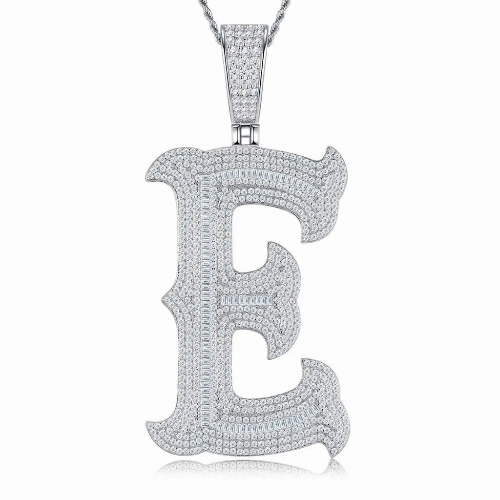 Factory Wholesale D Letter VVS Moissanite Pendant Necklace 925 Silver Platinum Plated Iced Out Custom Name Hip Hop Jewelry