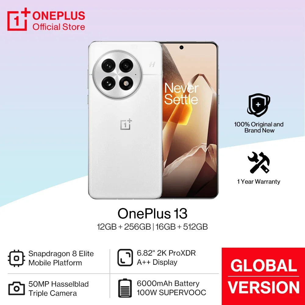 Smart Phone for OnePlus 13 Global Version AI Smartphone Snapdragon 8 Elite 6000mAh Battery 50W AIRVOOC Wireless Charge NFC Tidesmit