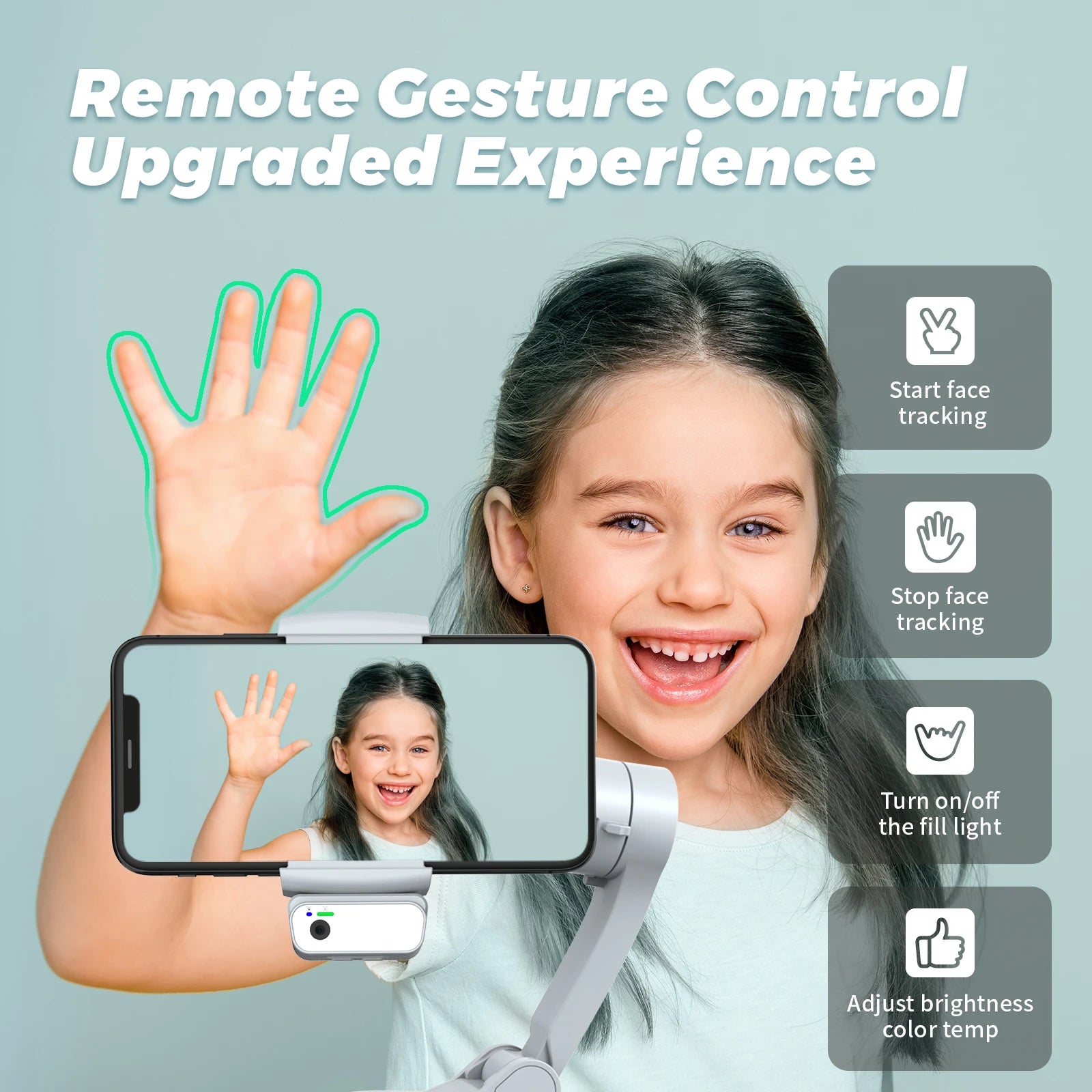 L7 Wholesale Price Top Selling Smartphone Tripod with Face Tracking and Anti-shake Function LED Light for Film Maker Video Vlog Tidesmit