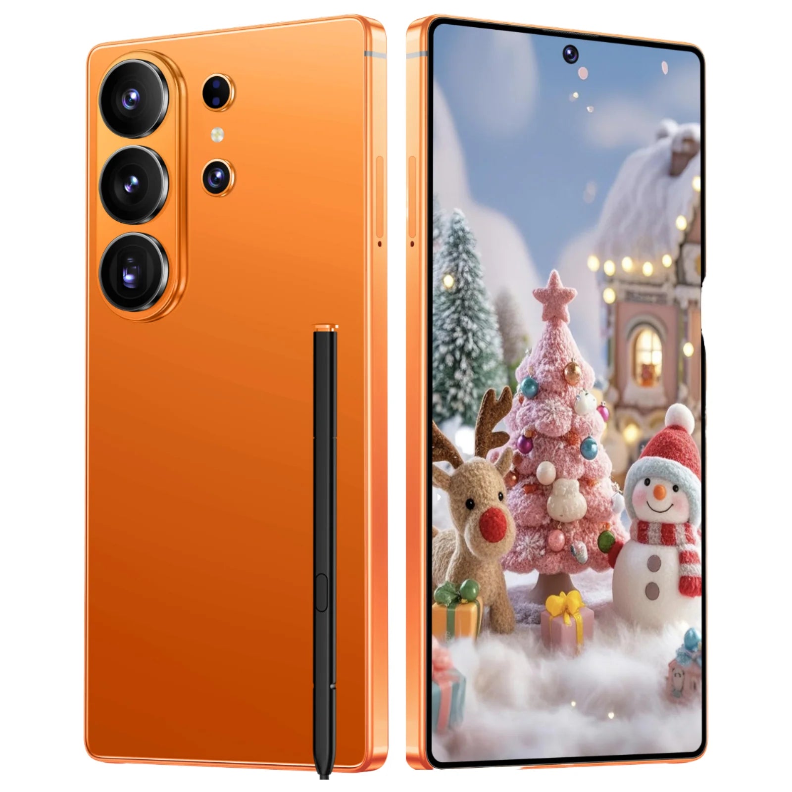 Tidesmit 2025 Oem 26 Ultra 5G Android smartphone with 7.3-inch QHD display, 16GB RAM, and wireless charging.