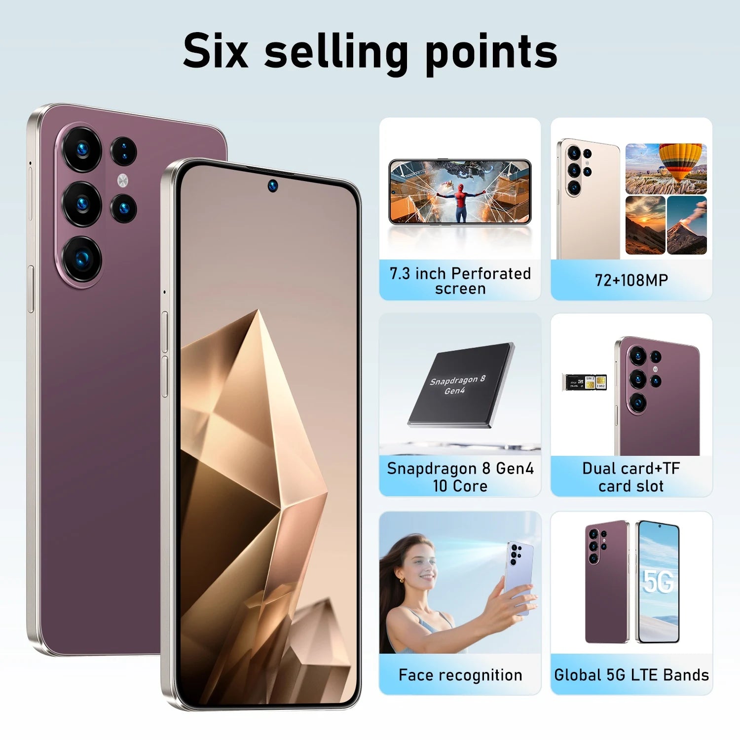 S26 Ultra 5G Smartphone: 7.3" OLED, 16GB RAM, 1TB Storage Tidesmit
