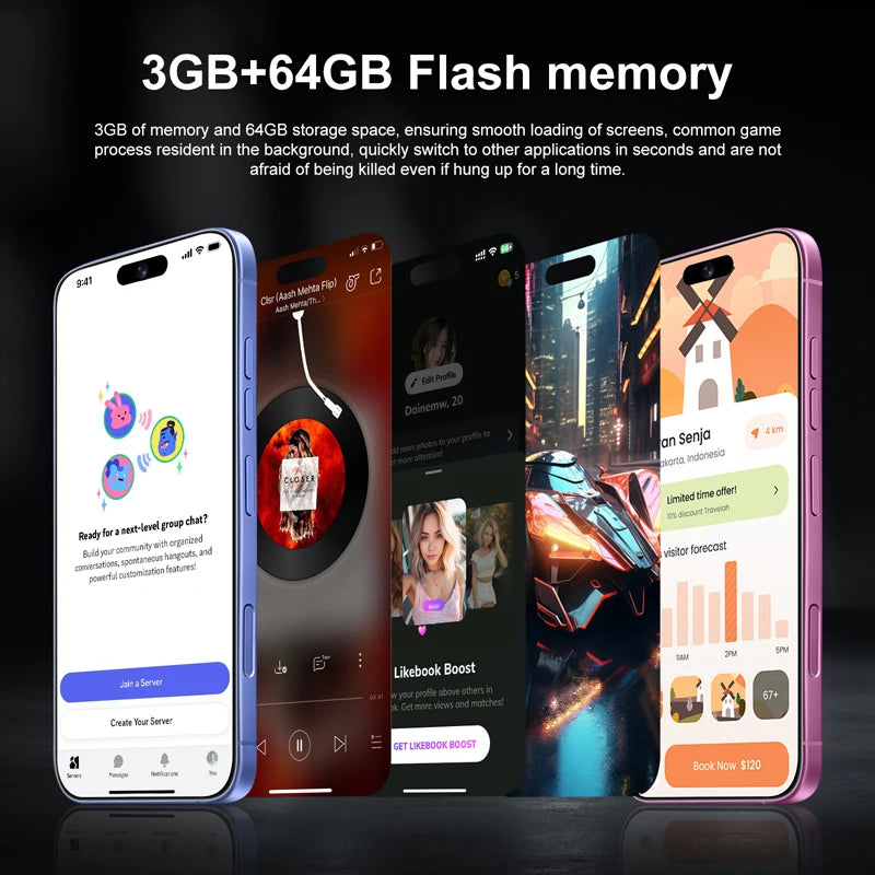 2025 New Android Low Price Unlocked I16 Plus Smart Phone Original Unlocked Celular Unlocked Mobile Phone Tidesmit