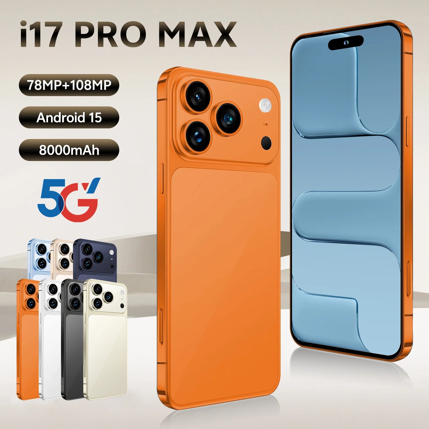 Unlocked 5G Smartphone: 1TB Storage, 16GB RAM & 108MP Camera Orange 16g 1TB Tidesmit