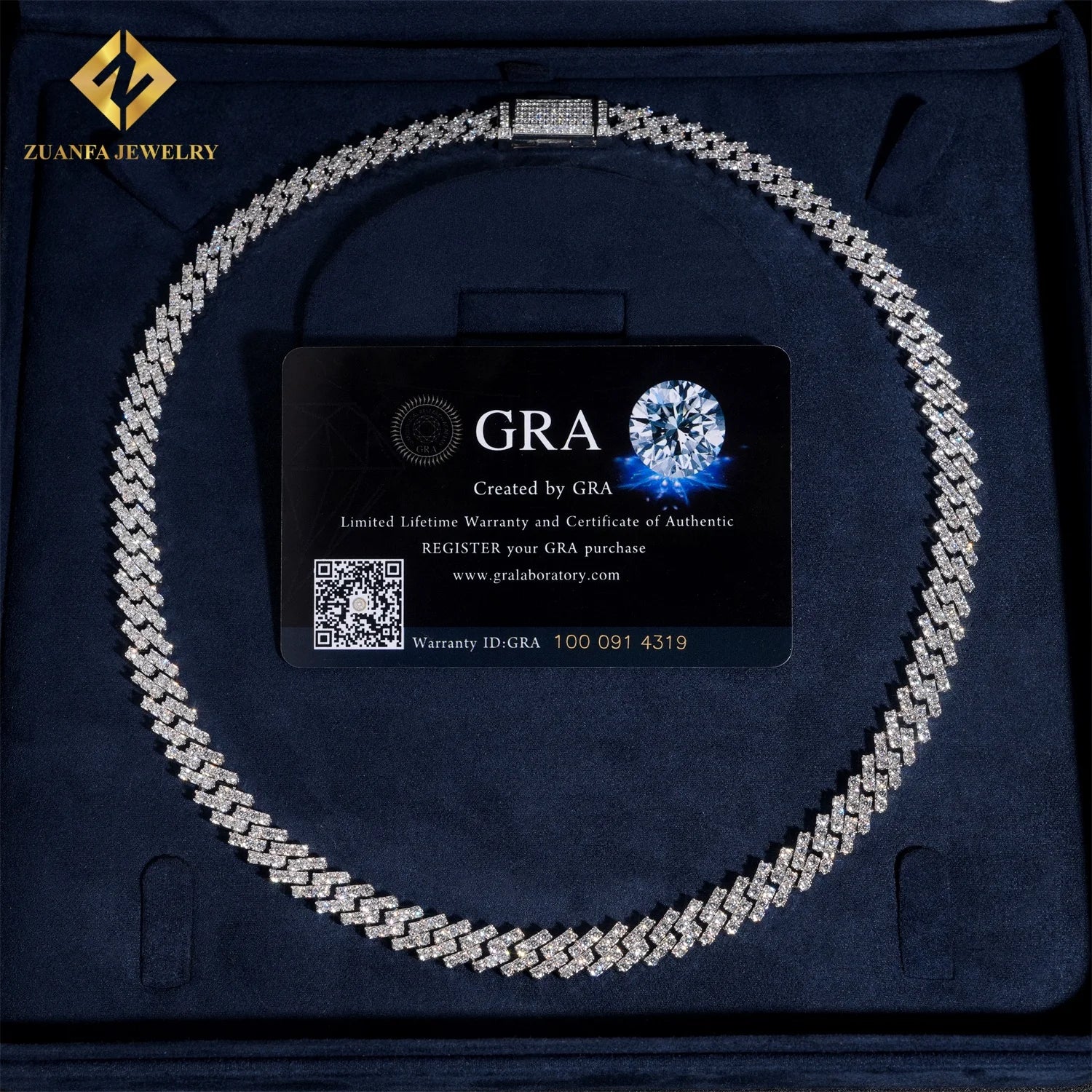 Pass Diamond Tester 925 Silver Moissanite Diamond Fine Jewelry Iced Out 8mm Cuban Chain Hip Hop Moissanite Cuban Link Chain
