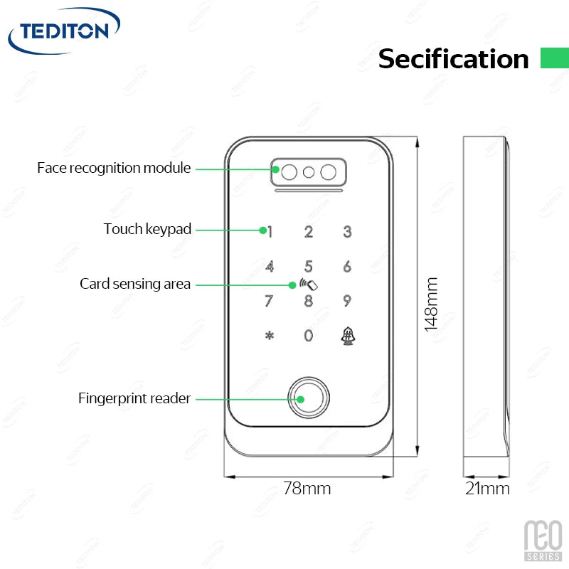 Waterproof Other Access Control Products Keypad Biometric Door Access Control Security Kit Nfc Rfid Card Access Control System Tidesmit