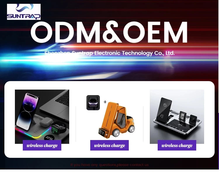 Portable 3 in 1 Wireless Charger Multifunction15W Wireless Phone Charger for Smartphone iphone Charger Tidesmit