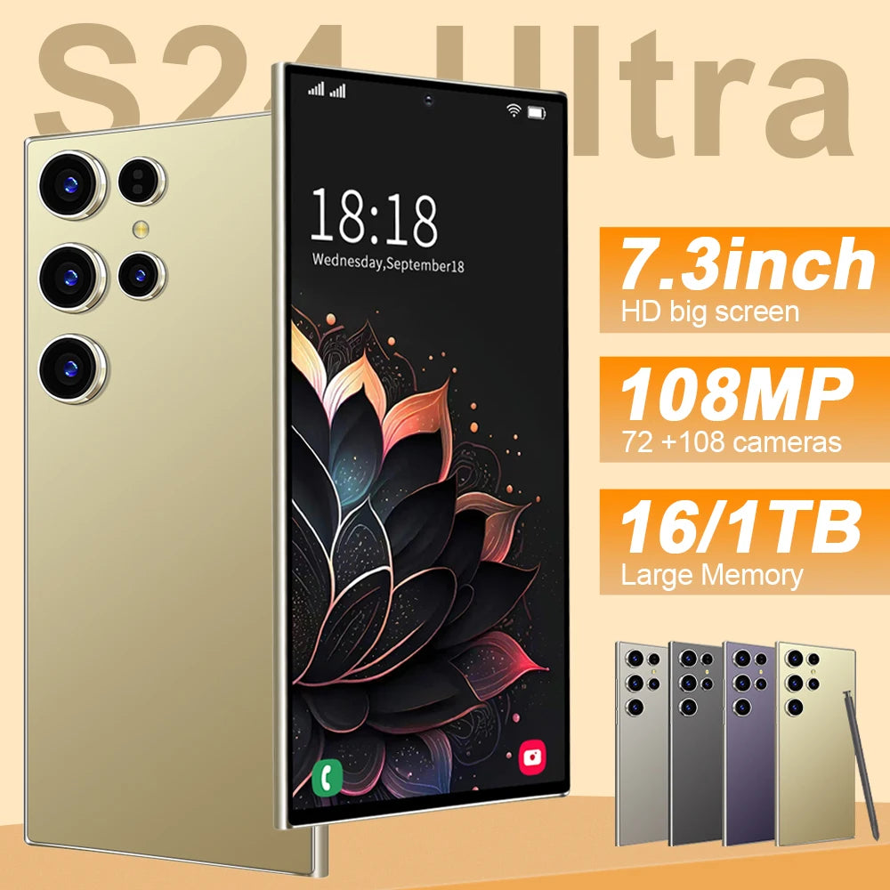High Quality Original S24 Smartphone S24 Ultra Smart Phone Unlocked 4g 5g Cellphone 7.3inch Tidesmit