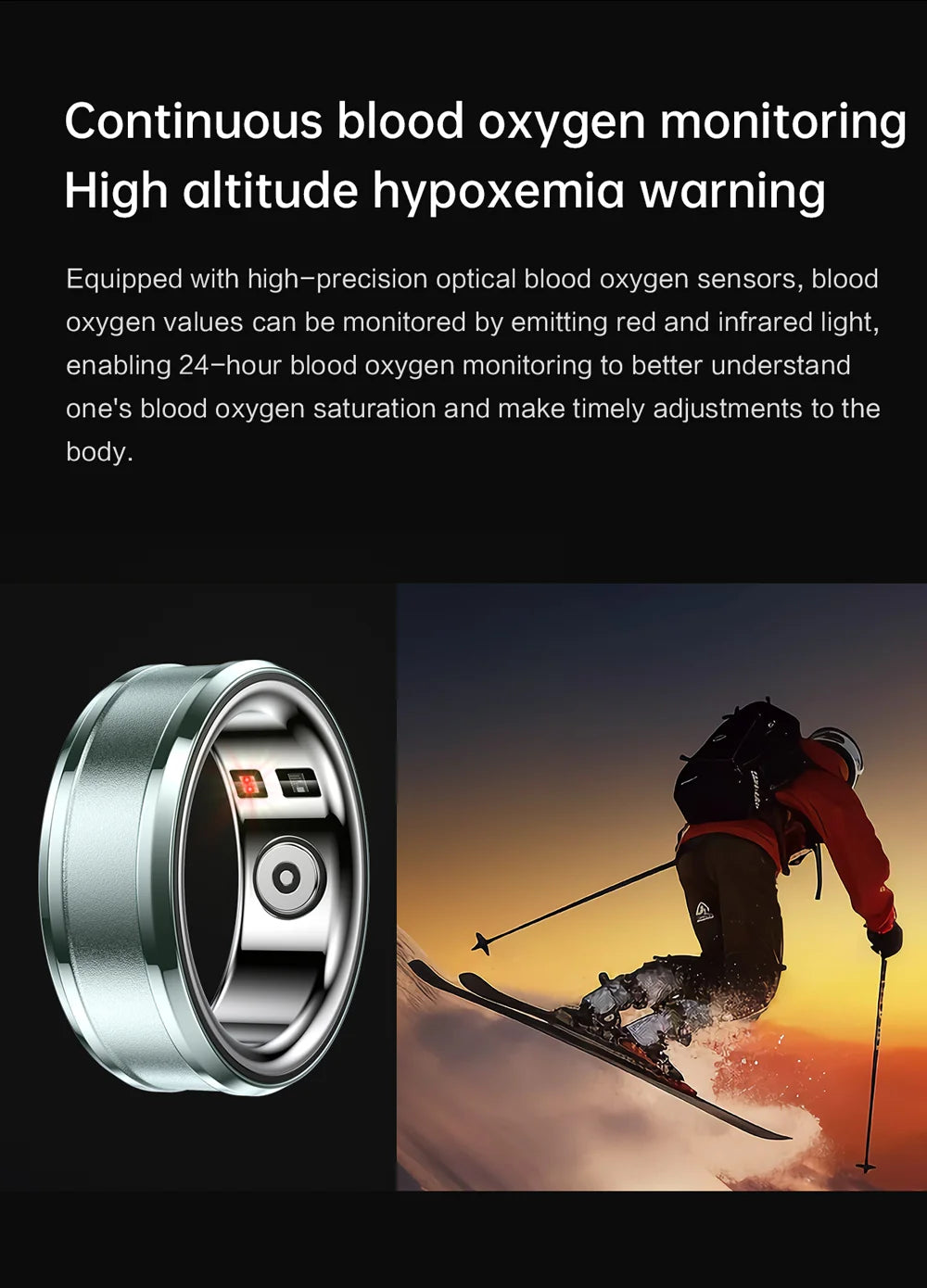 R3 IPX8 Waterproof Sleep Smart Health Ring Heart Rate Blood Oxygen Anillo Inteligente Sports Smart Ring with App for Android Tidesmit