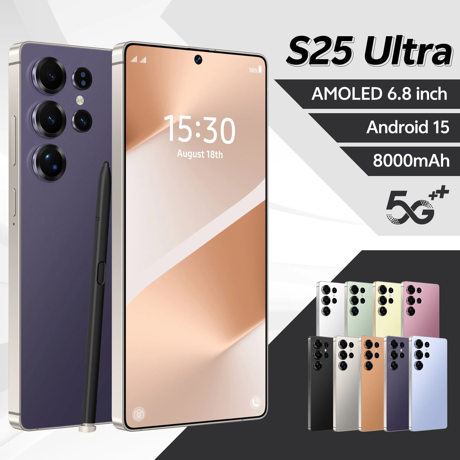 S25 Ultra 5G Smartphone 16GB RAM 1TB Storage - Dual SIM Android Purple 16g 1TB Tidesmit