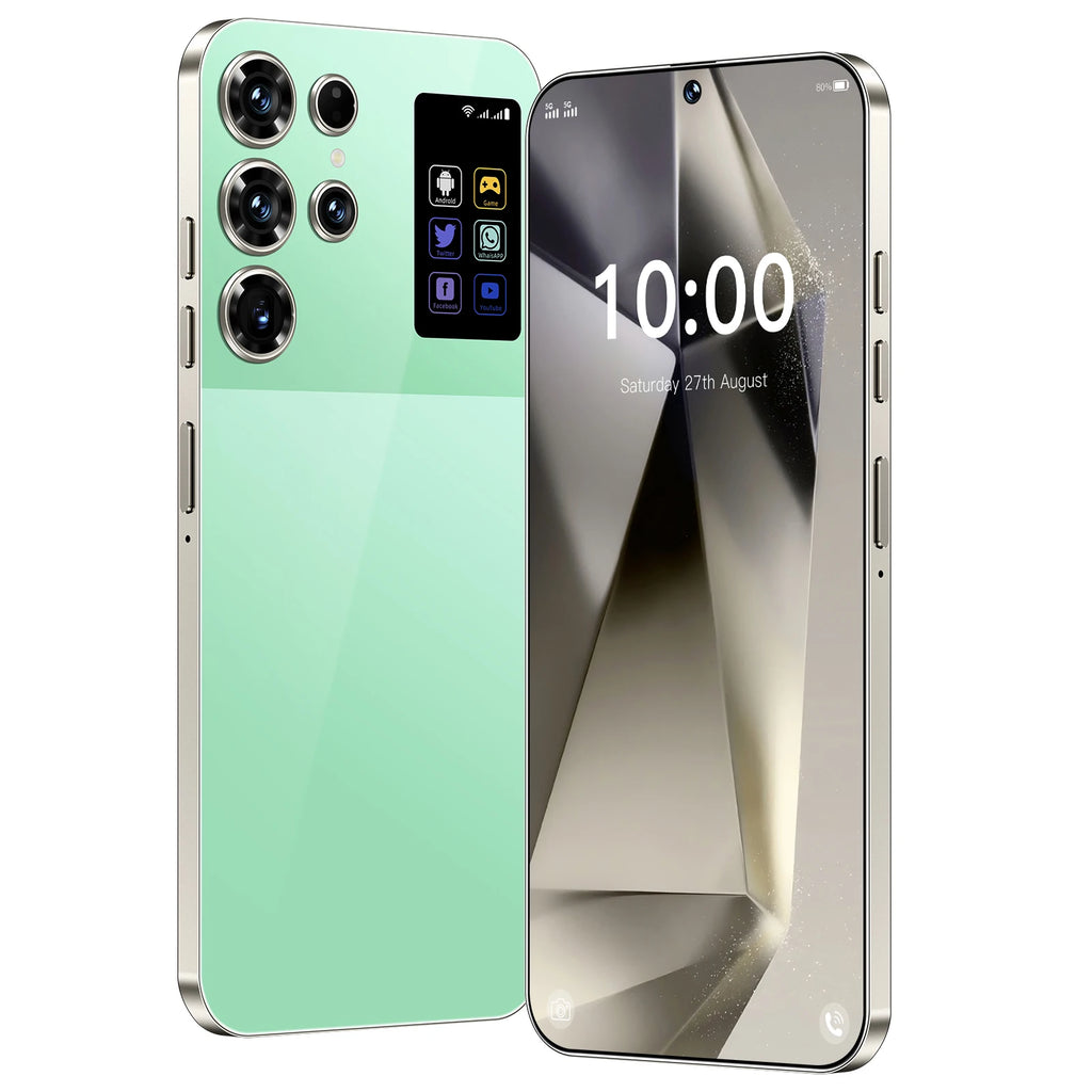 Ultra 7.3 Inch 16GB+1TB 5G Smartphone 72+108MP HD Camera Dual Card 5G Android 14.0 Unlocked Cellphone Green 16g Tidesmit