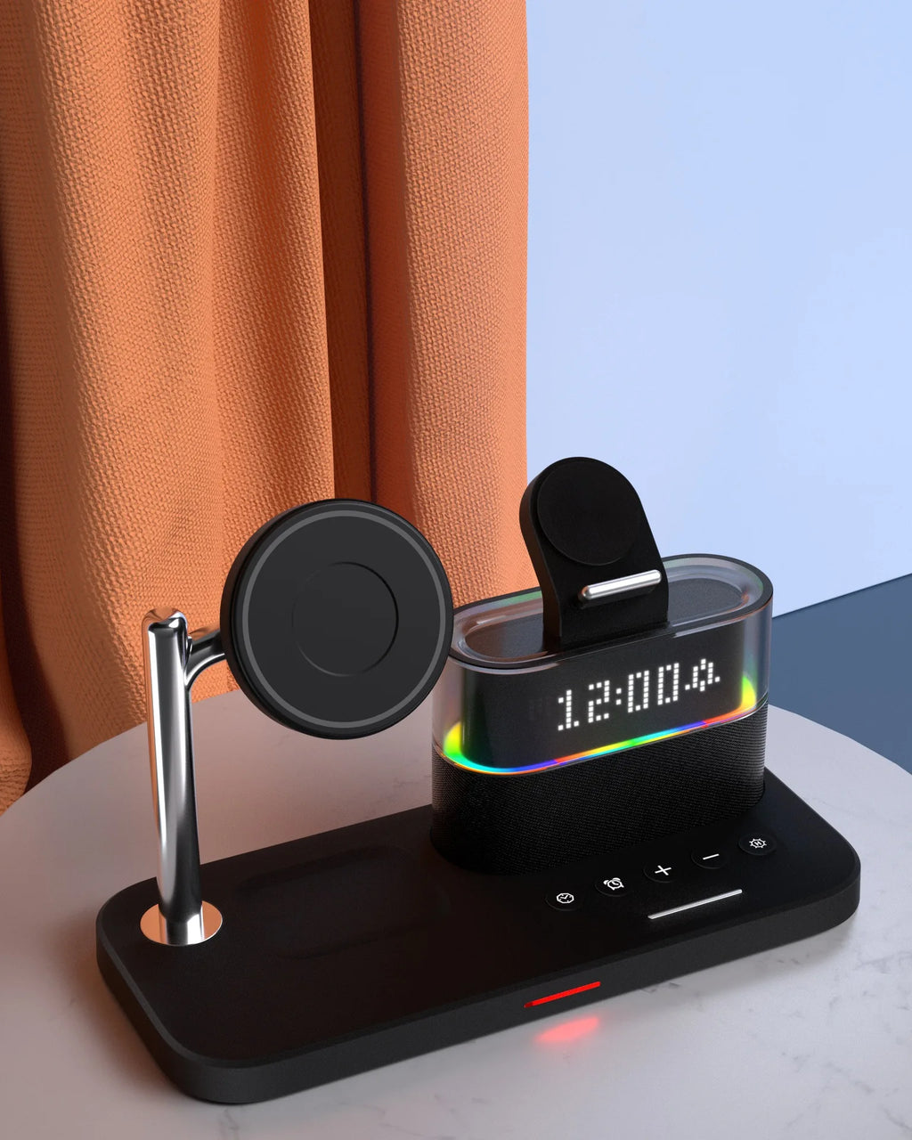 Three-In-One Wireless Charger with Magnetic Feature 15W USB Input for Apple Mobile Phones Headphones Watches Tidesmit