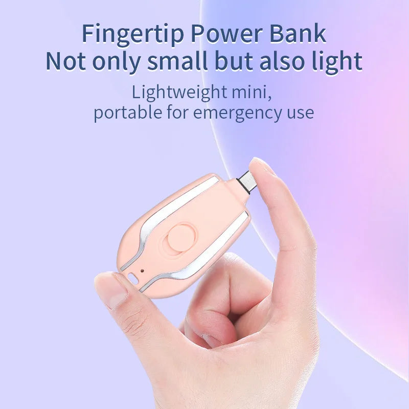 Power bank charger-1500Mah Mini Portable Charger External Keychain Battery Mobile Phone Emergency Power Bank Tidesmit