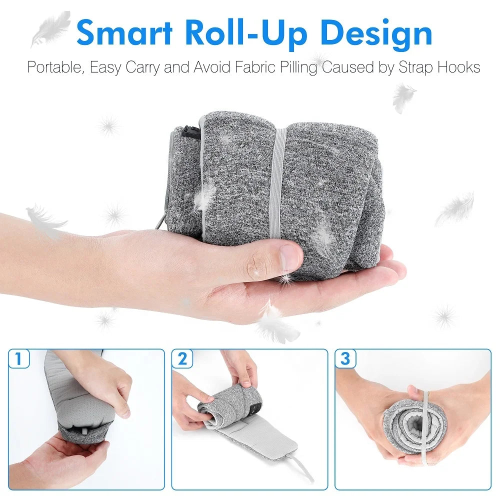 Bluetooth Sleep Headphones Eye Mask with Timer and White Noise Sleeping Mask with Speakers Cooling Fabric for Side Sleepers Tidesmit