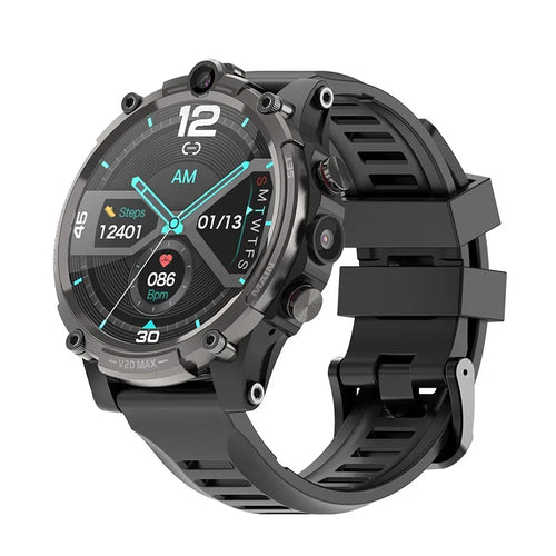 2023 V20 Customizable Men's Ladies Android Smart Watch GPS SIM Card WIFI 4G TikTok 5G Features IPS Display Rubber Answer Call - Tidesmit