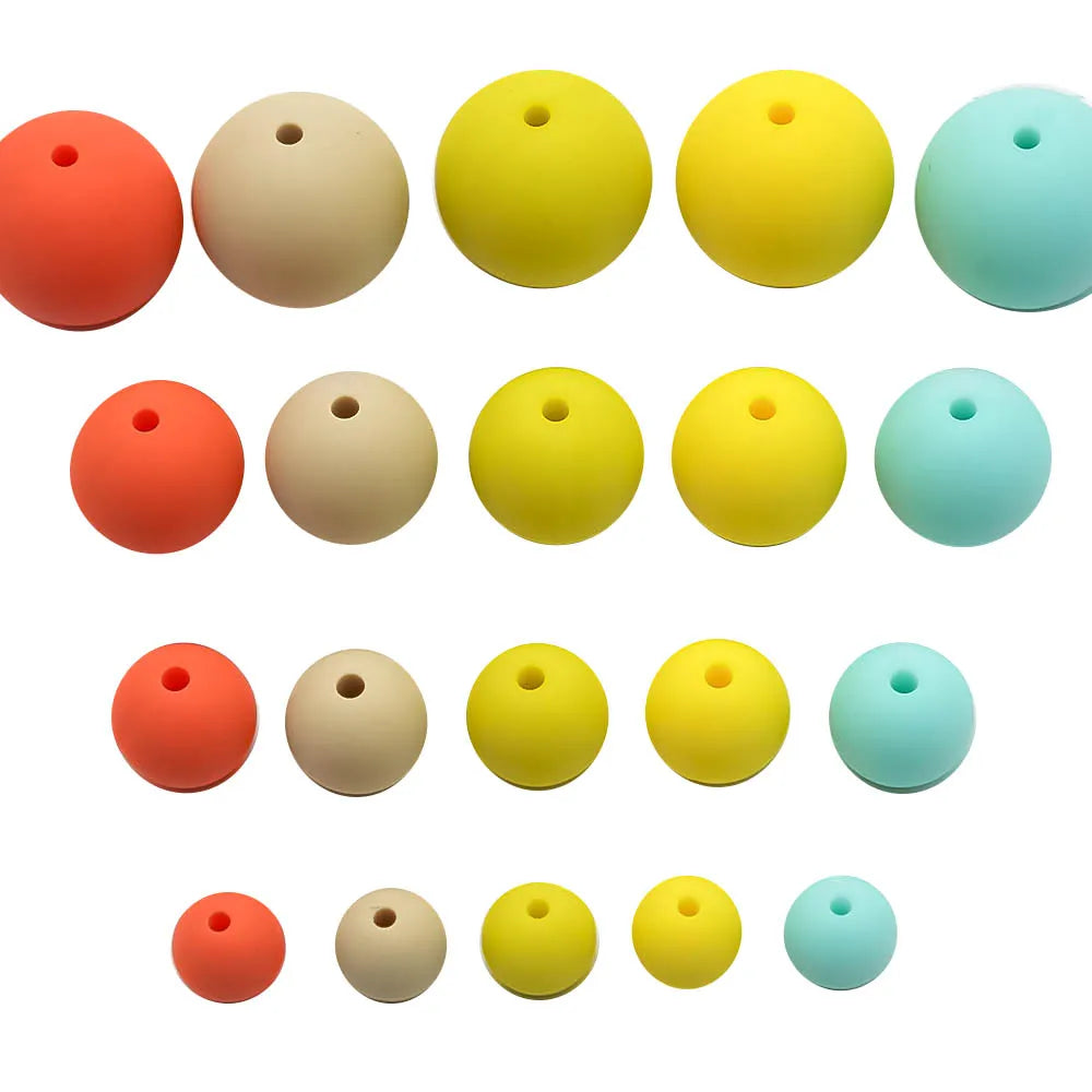 Cute-Idea 10pcs Heart  Silicone Beads Teether Chewable Teething BPA Free Newborn Nursing Baby Pearl Pacifier Clips Food Grade