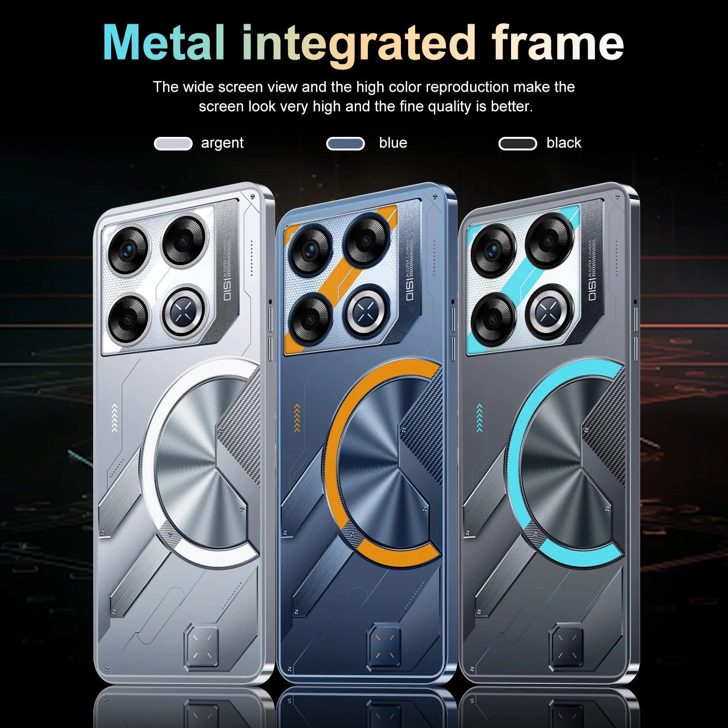 Tidesmit Gt20 Pro 7.3-inch 5G smartphone with 16GB RAM, 1TB storage, and 108MP camera in a slim, modern design.