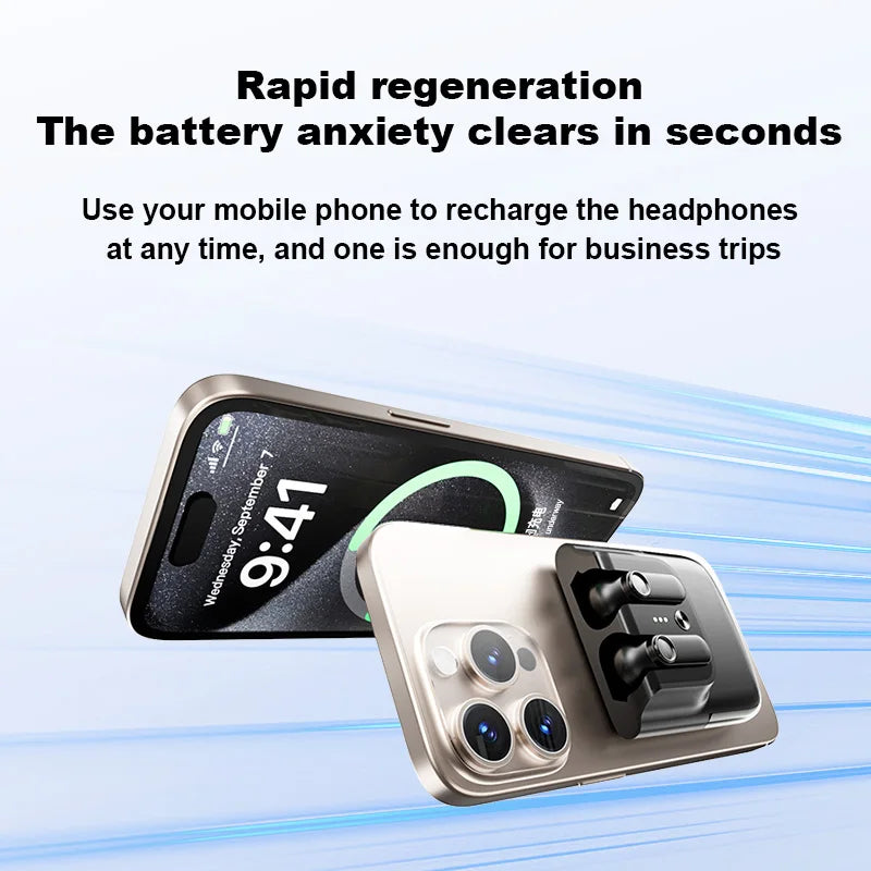 New Wireless Charging Headphone Magnetic Back Clip Earbuds HD Calls Earphones From Linx Factory Tidesmit