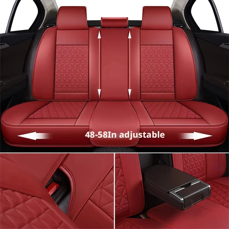 LC High End Thick Napa Leather 5 Seaters All-Season Protective Luxury Universal Car Seat Covers Fit Pickups for 50