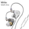 16-Driver HiFi In-Ear Monitors with Bass Focus by Tidesmit Silver white Mic Tidesmit