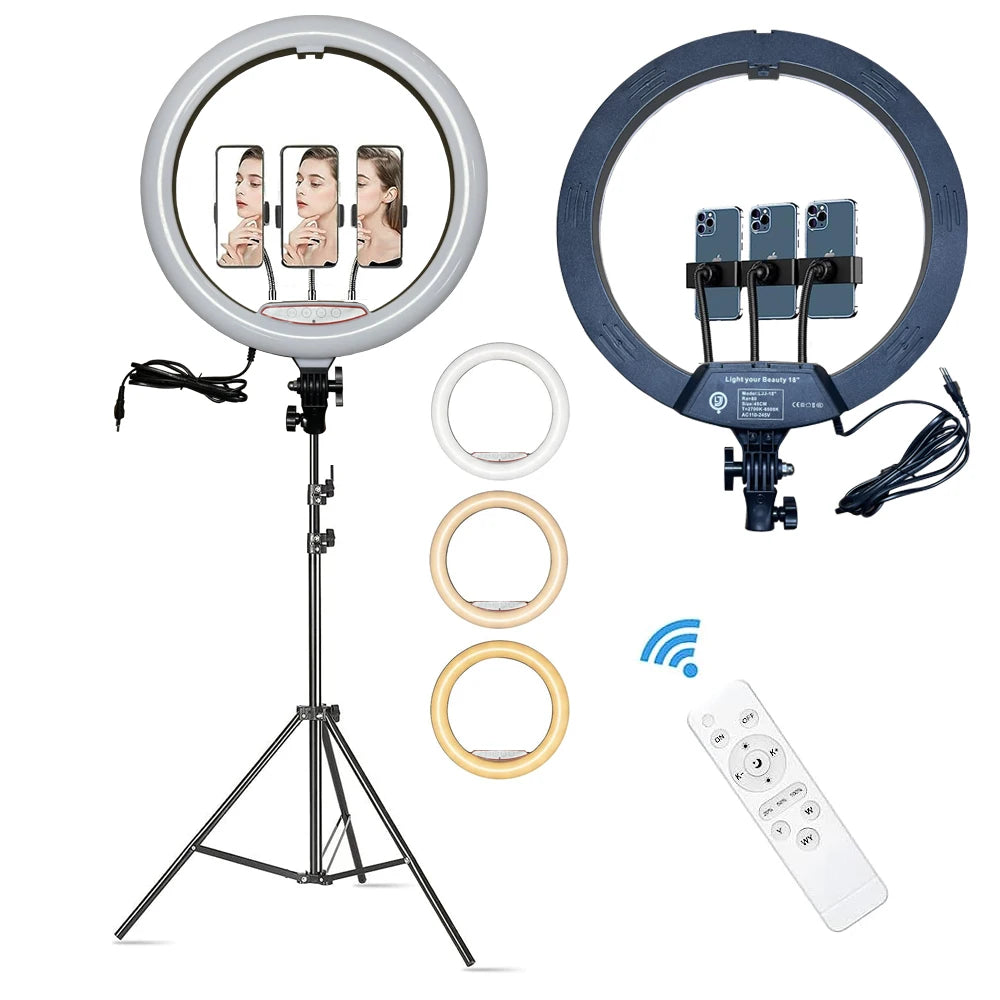 18-inch British Plug Mobile Phone Half-moon Led Ring Light Mobile Phone Fill Light Ring Light with Tripod Tidesmit