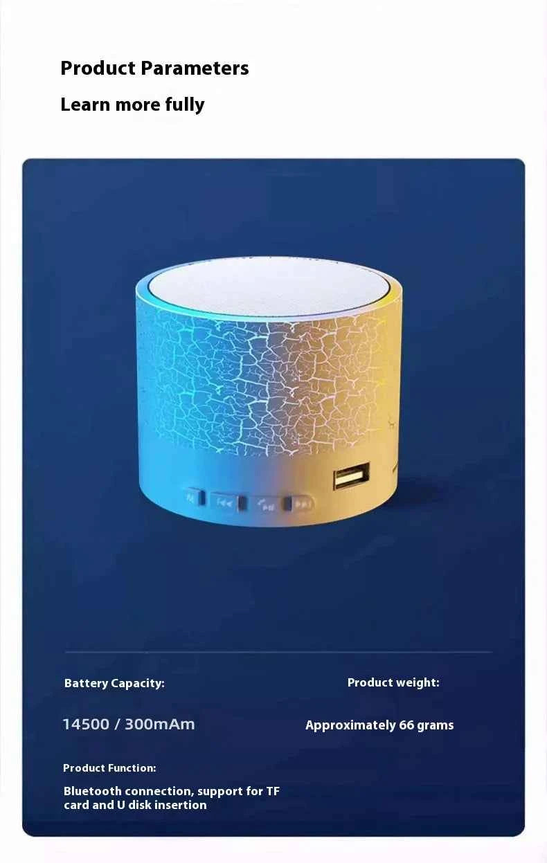 Upgrade Mini Portable Bluetooth Speaker RGB Light USB TF Card Reader Stereo MP3 Speaker for Home Atmosphere Desktop My Store