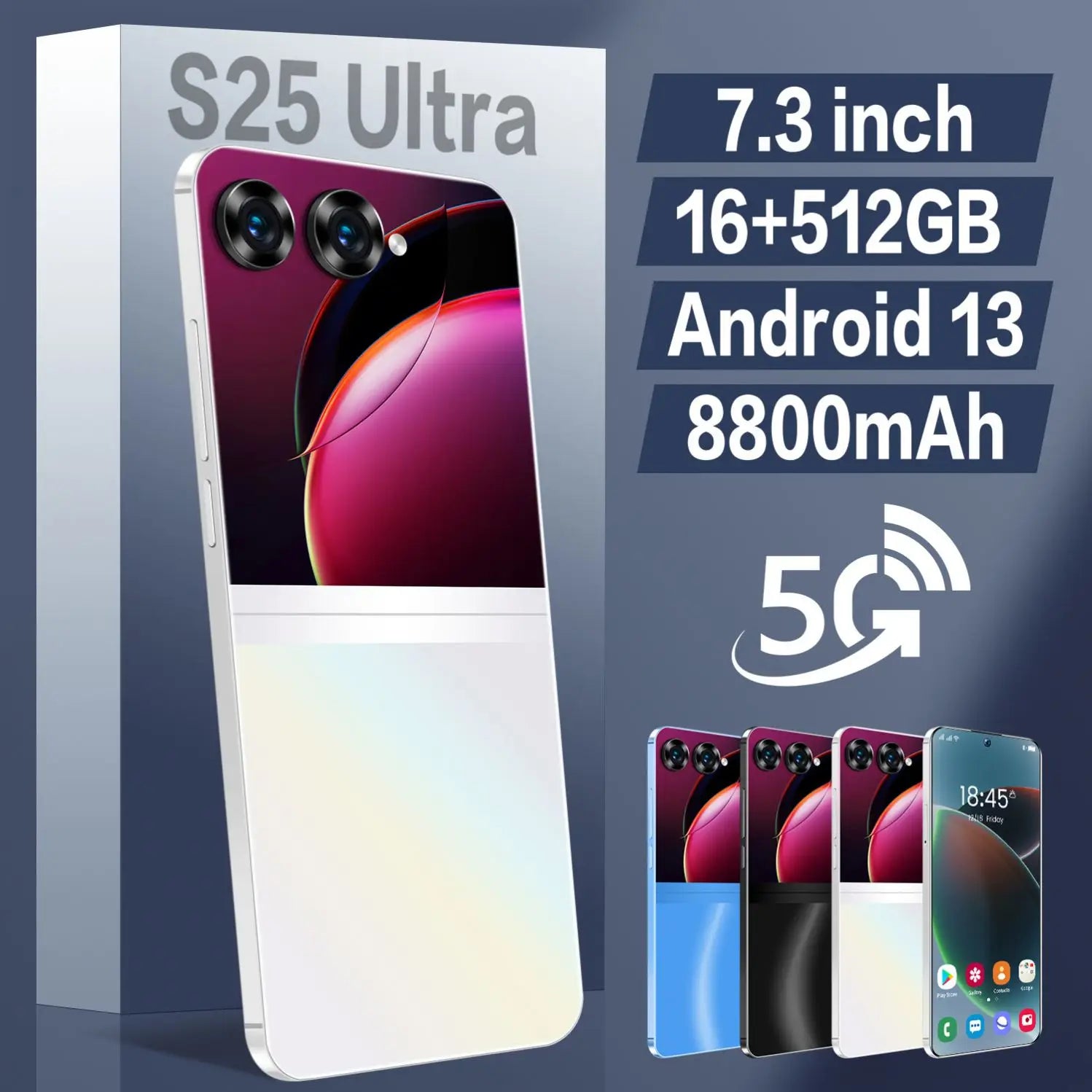 S25 Ultra 5G Smartphone 16GB RAM 512GB - Dual SIM Unlocked White Tidesmit