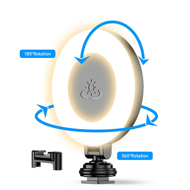 D07 Portable Mini Phone Selfie Fill Light Three-color Temperature Camera Pocket Light Ring Light with 1/4 Screw Interface Pink Tidesmit