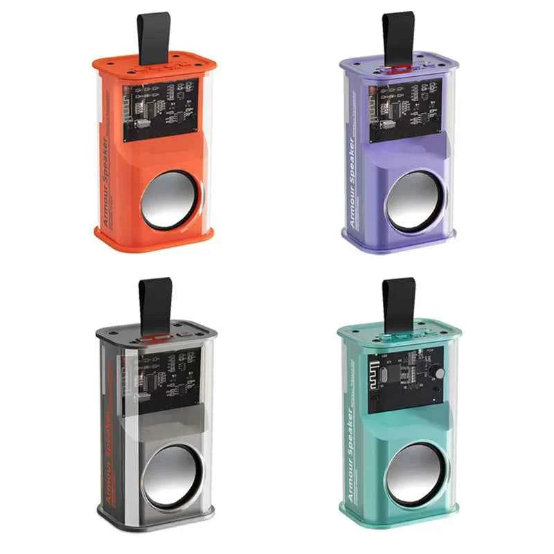 V8 Mecha Bluetooth Speaker RGB Atmosphere Light High-Power 10W Mini Stereo Heavy Subwoofer for Home Car Supports Memory Card My Store