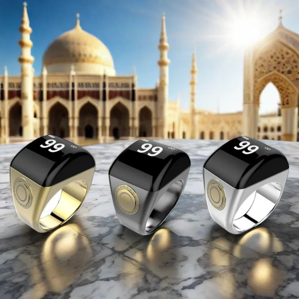 App Control Smart Tasbih Zikr Ring Muslim Gift Set Zinc Qibla Electronic Rosary Zikr Ring Tidesmit