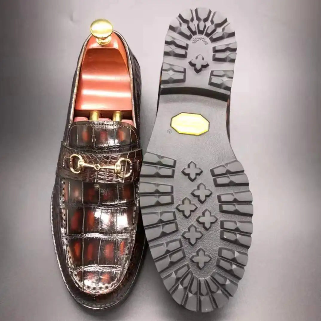 Trendy Custom Color Luxury Shoes Loafers Men Crocodile Leather Slip-on Casual Loafers Handmade Alligator Skin Men's Dress Shoes