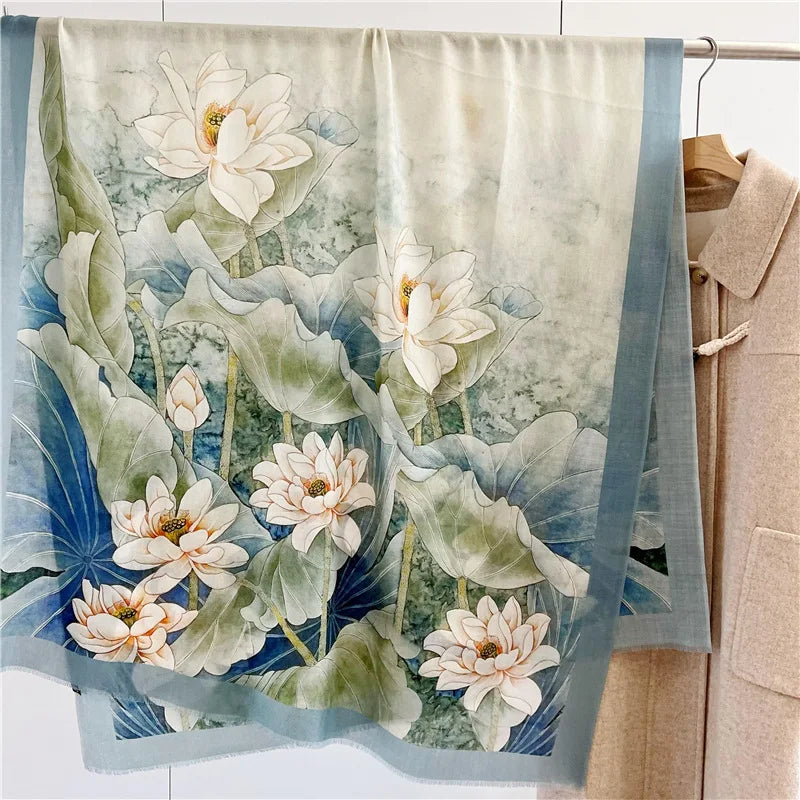 New Designer Warm Soft Pashmina Neck Scarves Shawl Blanket Water Soluble Lambs Luxury Wool Scarf
