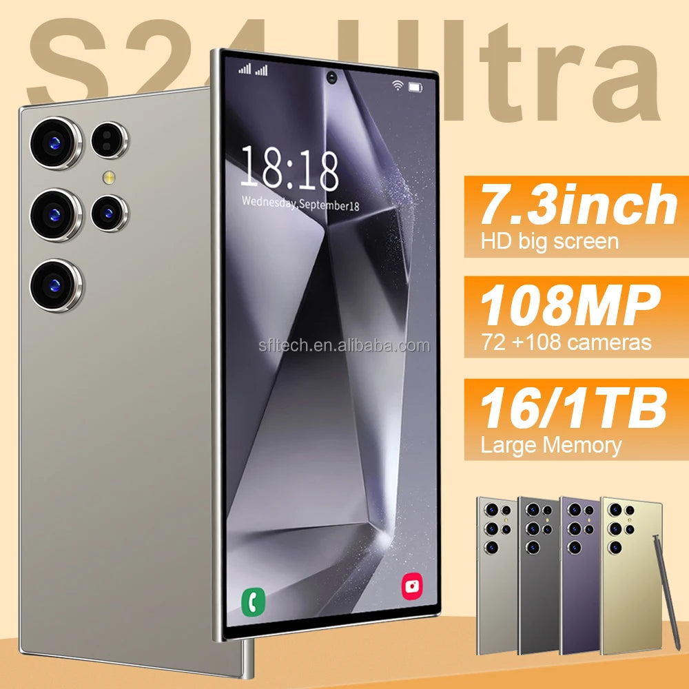 S24 Ultra 5G Smart Phone High Quality 16GB RAM Gaming Phone with Quick Charge Tidesmit