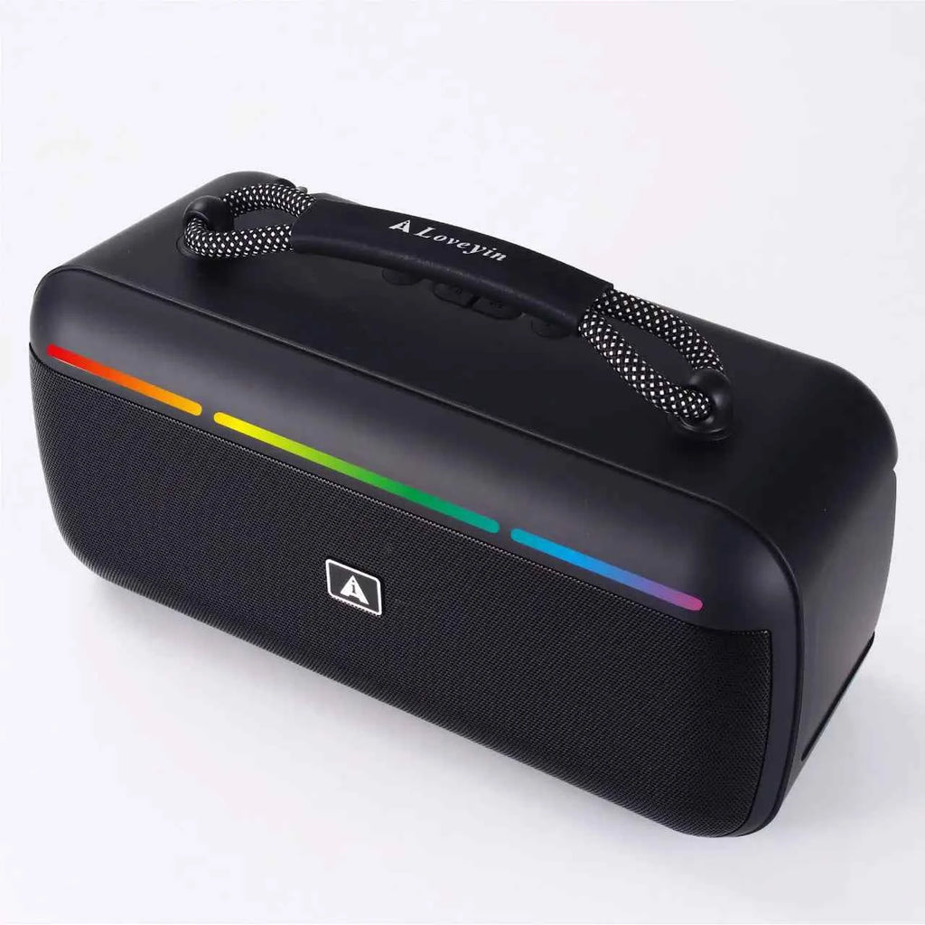 20W Boombox Portable Outdoor Speakers Wireless Music Player Subwoofer Home Gift Boss Speaker With FM Radio Blue-tooth OEM Solar Black My Store