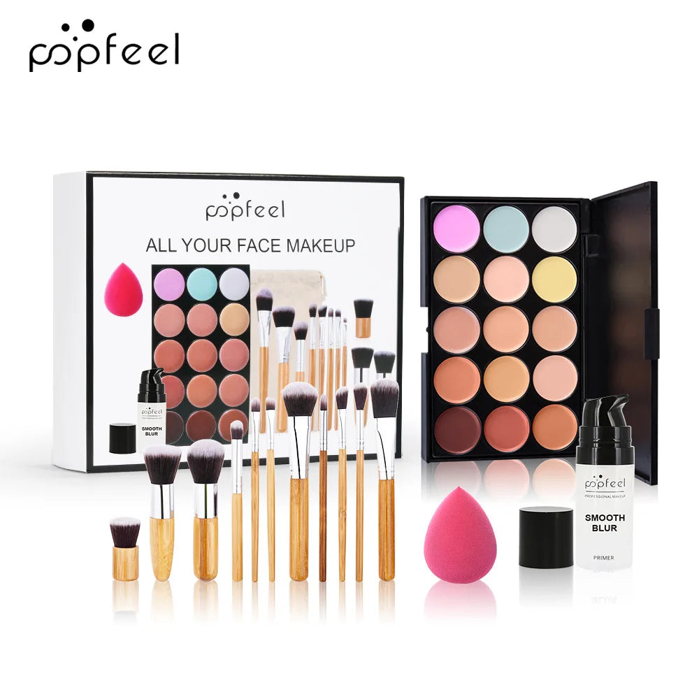 Wholesale Cheap and Good17 Styles Makeup Set Eyeshadow Lipstick Eyebrow Pencil Lip Gloss Makeup Brush Cosmetics Kit ALIBABA Tidesmit