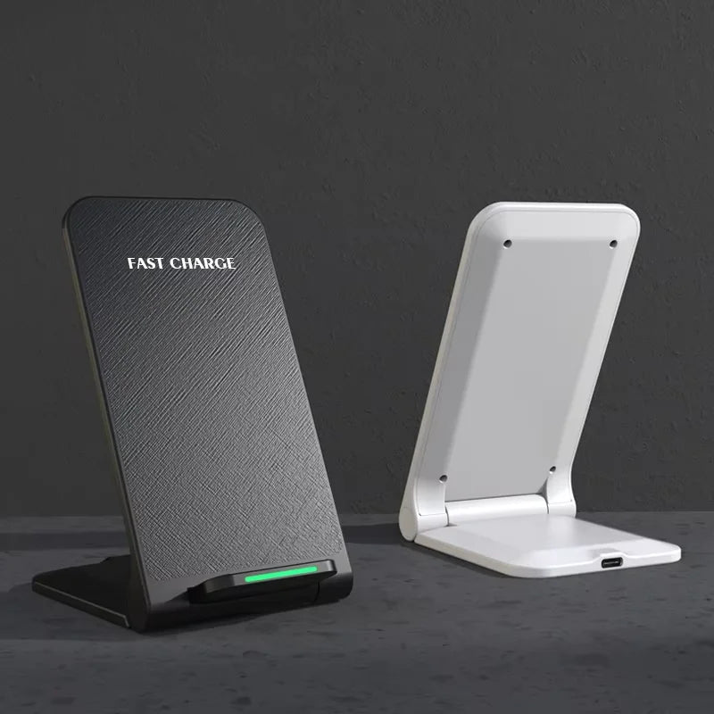 High Quality Custom Logo Multifunction Portable Phone Charger Fast Charging Holder 15W Stand Foldable Wireless Charger Tidesmit