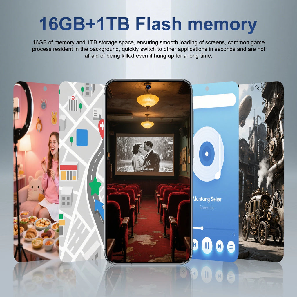 Tidesmit 5G Smartphone, 7.3 Inch OLED, 16GB RAM, 1TB Unlocked Tidesmit