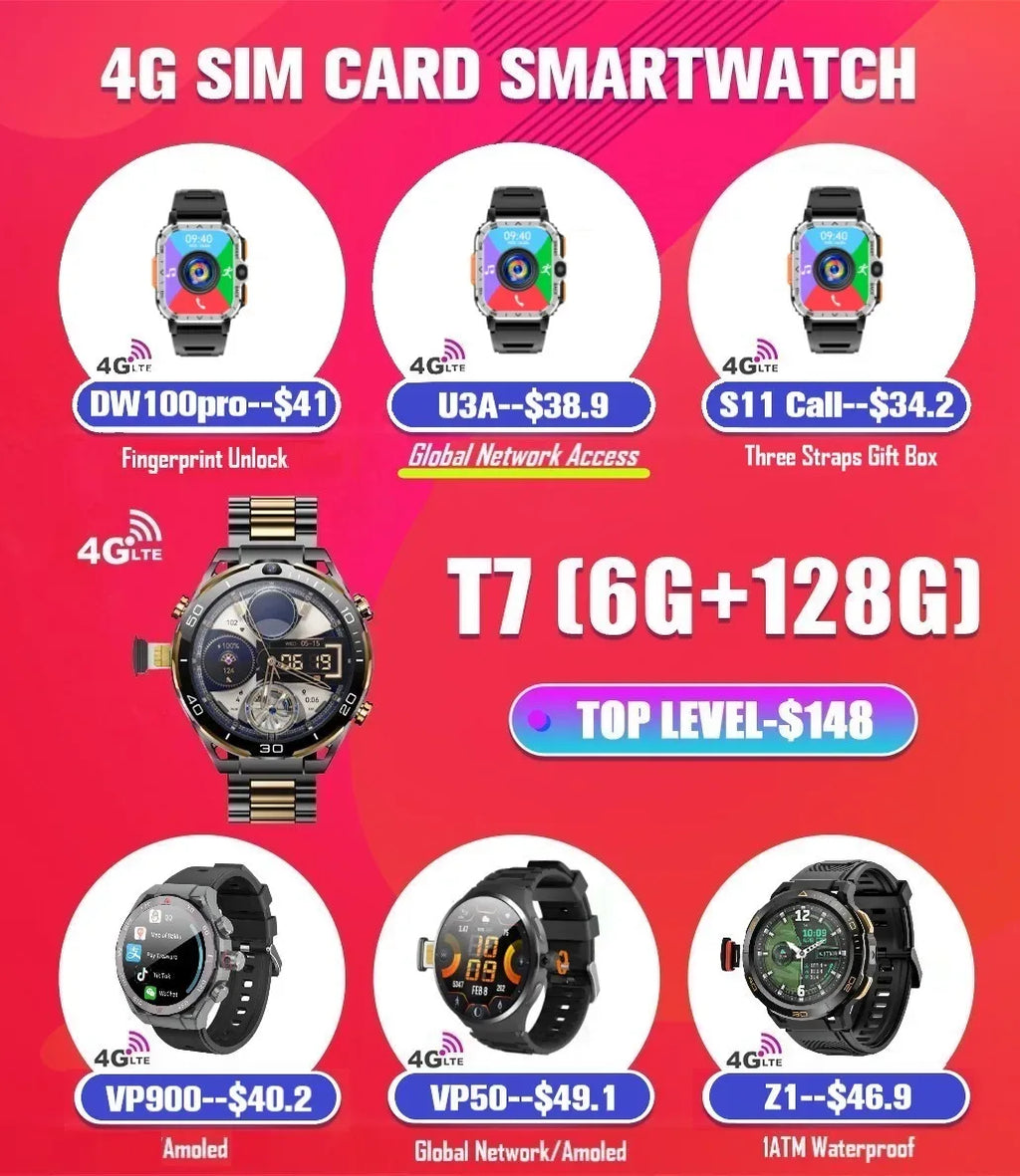 Microwear Ai3 Smart Watch Con Android South America Mexico Chile Available 4G 5G Lte Sim Card U3A Ultra AI 3 Smartwatch for Men - Tidesmit
