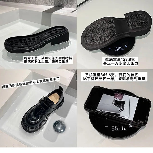 Flagship product: Luxurious quality women platform heels with a 7cm height increase, loafers, women's leather shoes single shoes