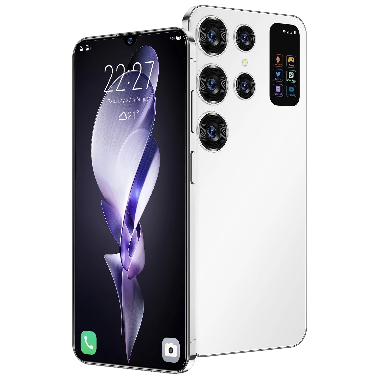 Best Selling S26 Ultra 16GB+1TB Smart Android 5G Dual SIM 3G/4G Dual Standby Unlocked HD Smartphone 108MP Rear Camera Decacore White 16g 1TB Tidesmit