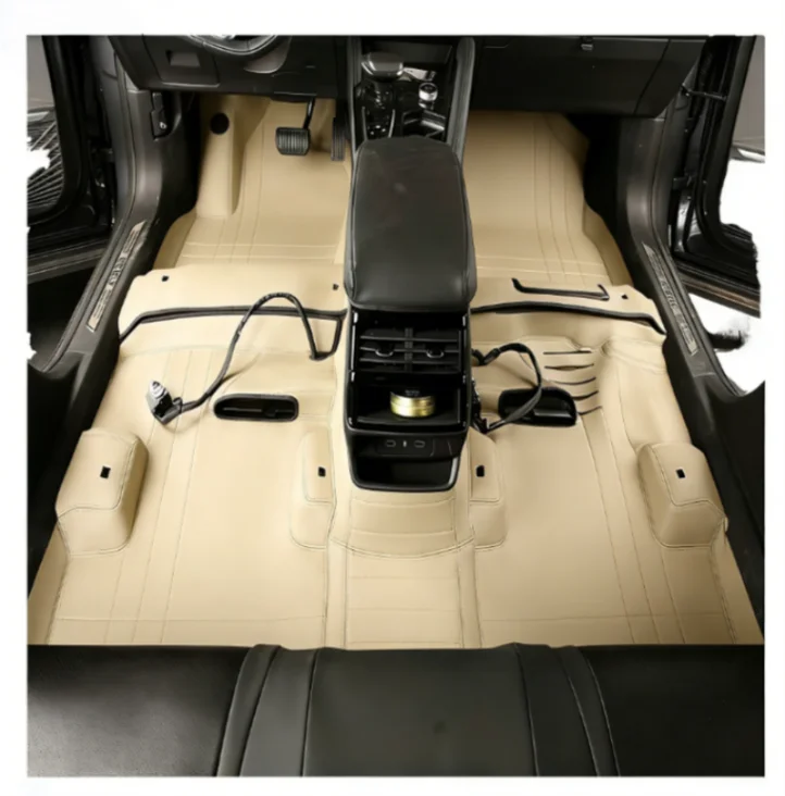 Custom 5-Piece Full Coverage High-end Leather Car Floor Mat Set 20mm Thick Business Style Fit Luxury Auto Interior Accessories